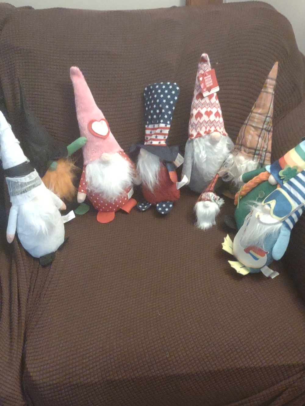 Assorted Decorative Gnome Plush Red, Pink, Blue & Green